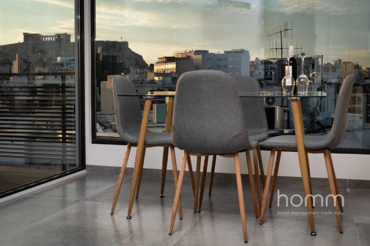 Ferienwohnung 59M² Homm Loft- Penthouse With Acropolis View,2Ppl Athen Exterior foto